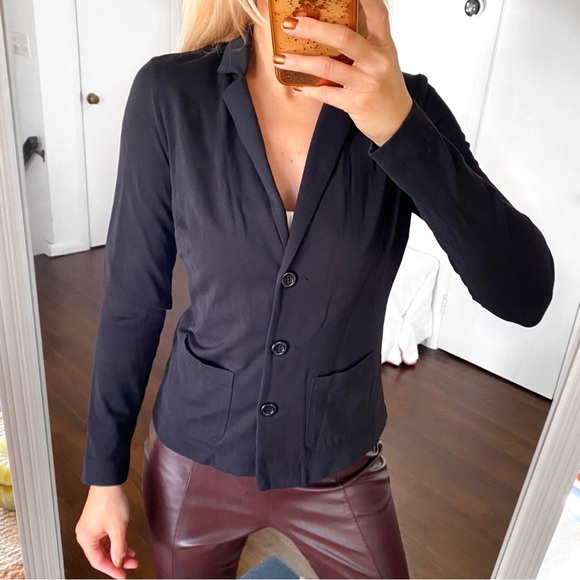 🖤 TESINI BLACK COTTON BLAZER JACKET! - Picture 1 of 12